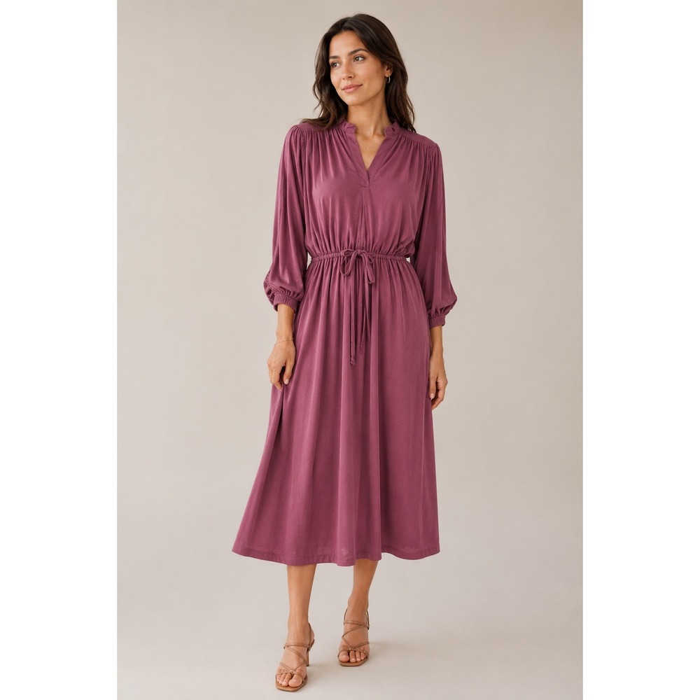 Vintage 70s David Warren Dress Womens Size 8 Plum Purple US Made Classic Style